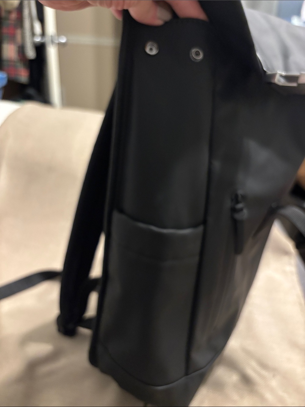 Zara Rubberized Flap Backpack - Picture 7 of 11